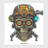 Futurismus trifft Retro Cool - Groovy Steampunk Al Aufkleber (Blatt)