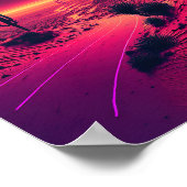 Futurist Horizons: Eine Synthwave-Bergwelt Poster (Ecke)