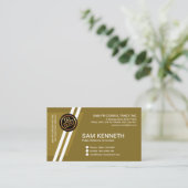 Futurist Slanting White Lines Moderner Berater Visitenkarte (Stehend Vorderseite)