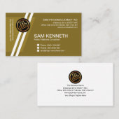 Futurist Slanting White Lines Moderner Berater Visitenkarte (Vorne/Hinten)