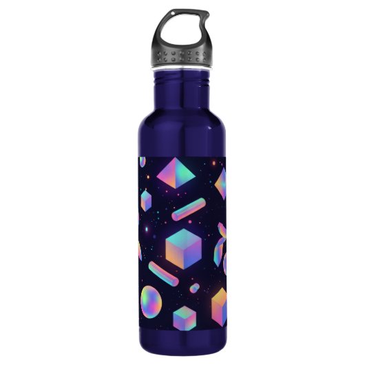 Futuristic 3D Holographic Space Water Bottle Edelstahlflasche (Vorderseite)