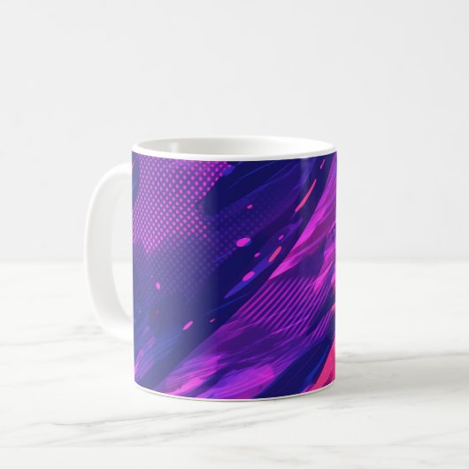 🎨 Futuristic Abstract Purple & Blue Pattern - Bol Kaffeetasse (Vorderseite Links)