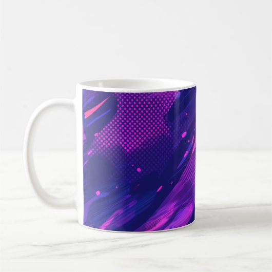 🎨 Futuristic Abstract Purple & Blue Pattern - Bol Kaffeetasse (Links)