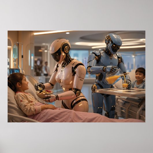 Futuristic AI Robot Caregiver  Poster (Vorne)