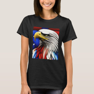 Futuristic American Bald Eagle USA Flag 4. Juli T-Shirt
