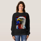 Futuristic American Bald Eagle USA Flag 4th of Jul Sweatshirt (Vorne ganz)
