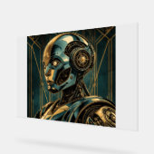 Futuristic Android Art Print | Retro Art Deco Cybe Acrylschild (Winkel)
