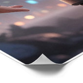 Futuristic Anime Hero – Cyberpunk Warrior Poster (Ecke)