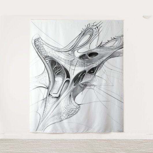 Futuristic Architectural Rendering: Wavvy Wandteppich (Vorderseite)