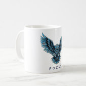 Futuristic Blue Eagle Kaffeetasse (Vorderseite Links)