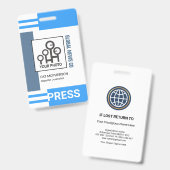 Futuristic Blue Stripe Blocks Press ID Ausweis (Vorder- & Rückseite)