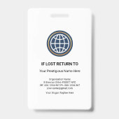 Futuristic Blue Stripe Blocks Press ID Ausweis (Rückseite)