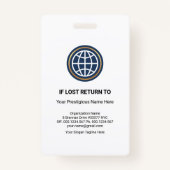 Futuristic Blue Stripe Blocks Press ID Ausweis (Rückseite)