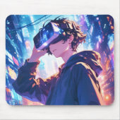 Futuristic Boy With VR - Anime Mouse Pad Mousepad (Vorne)