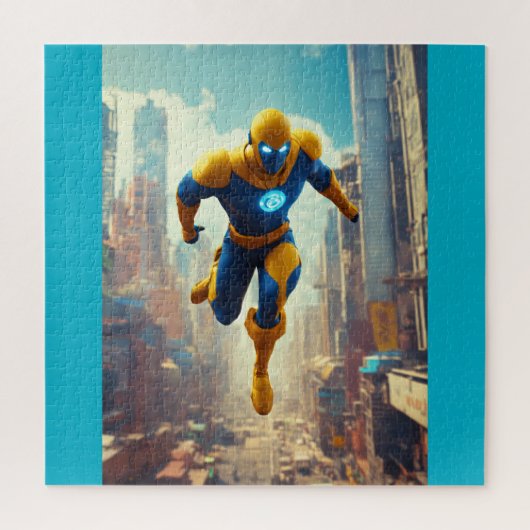 Futuristic City Guardian Superhero Puzzle – High-A (Vertikal)