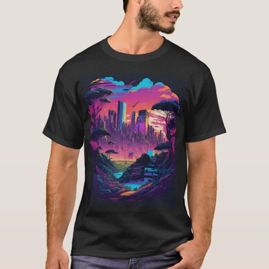 Futuristic City in a Twilight Setting T-Shirt (Vorderseite)
