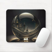 Futuristic City In Transparent Glass Globe Mousepad (Mit Mouse)