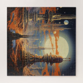 Futuristic City Vintag SciFi Puzzle (Horizontal)