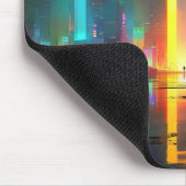 Futuristic City with Radiant Neon Portal Mousepad (Ecke)