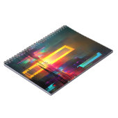 Futuristic City with Radiant Neon Portal Notizblock (Linke Seite)