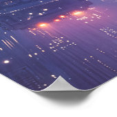 Futuristic Cityscape with Hovering Structures Poster (Ecke)