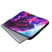 Futuristic Cosmic Neon Leopard  Laptopschutzhülle (Vorne Knopf)