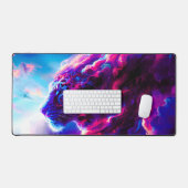 Futuristic Cosmic Neon Leopard  Schreibtischunterlage (Tastatur & Maus)