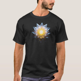 Futuristic Crystal Lotus • Geometric Sci-Fi Energy T-Shirt