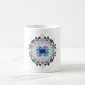 Futuristic Crystal Mandala – Geometric Tech Art Kaffeetasse (Mittel)