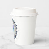 Futuristic Crystal Mandala – Geometric Tech Art Pappbecher (Links)