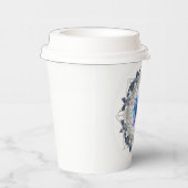 Futuristic Crystal Mandala – Geometric Tech Art Pappbecher (Rechts)