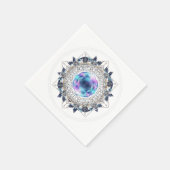 Futuristic Crystal Mandala – Geometric Tech Art Serviette (Ecke)