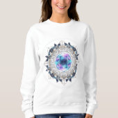 Futuristic Crystal Mandala – Geometric Tech Art Sweatshirt (Vorderseite)