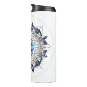 Futuristic Crystal Mandala – Geometric Tech Art Thermosbecher (Nach rechts gedreht)