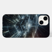 Futuristic Cyber Cube Phone Case - High-Tech Glow  (Rückseite (Horizontal))