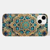 Futuristic Cyber Grid Phone Case - 3D Glowing Cube (Rückseite (Horizontal))