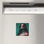  futuristic cybernetic woman magnet (In Situ (Geschirrspüler))