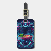 Futuristic Cyberpunk Robot Neon Food Ramen Gepäckanhänger (Vorderseite vertikal)