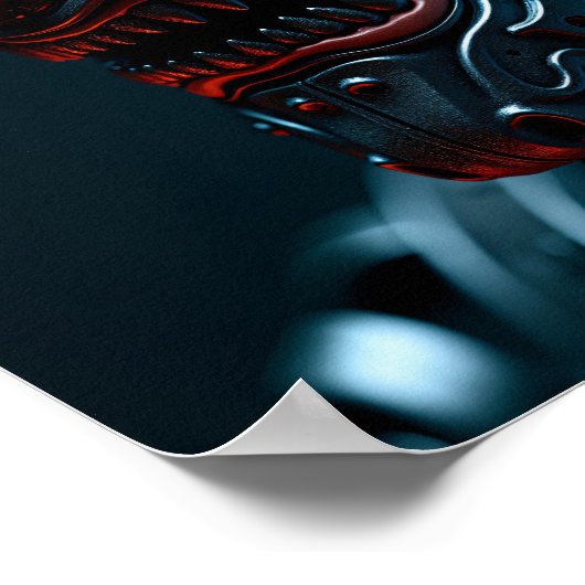 Futuristic Cyberpunk Samurai Warrior - Sci-Fi Mech Poster (Ecke)