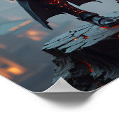 Futuristic Cyberpunk Samurai Warrior - Sci-Fi Mech Poster (Ecke)