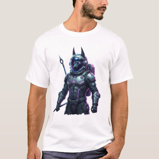 Futuristic Cyberpunk Warrior Sci-Fi Graphic T-Shir T-Shirt (Vorderseite)