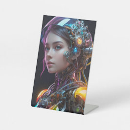 Futuristic Cyborg Girl Sockelschild