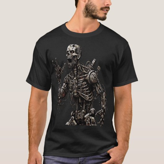 Futuristic Cyborg in Detail T-Shirt (Vorderseite)