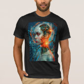 Futuristic Cyborg Neural Network Sci-Fi Tech T-Shirt (Vorderseite)