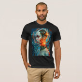 Futuristic Cyborg Neural Network Sci-Fi Tech T-Shirt (Vorne ganz)