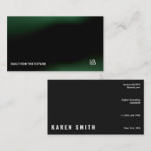 Futuristic Dark Tech Startup Business Card Visitenkarte (Vorne/Hinten)