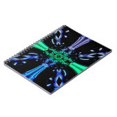 Futuristic Electric Plasma Fractal Design Notizblock (Linke Seite)