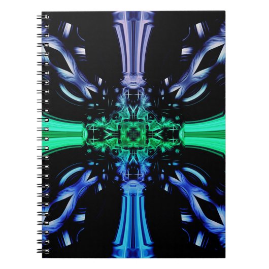 Futuristic Electric Plasma Fractal Design Notizblock (Vorderseite)