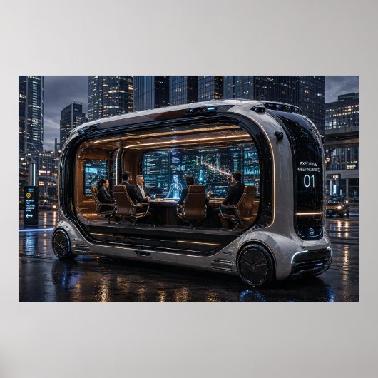 Futuristic Executive Meeting  – Mobile Boardroom Poster (Vorne)