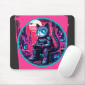 Futuristic Feline Tech Mousepad (Mit Mouse)